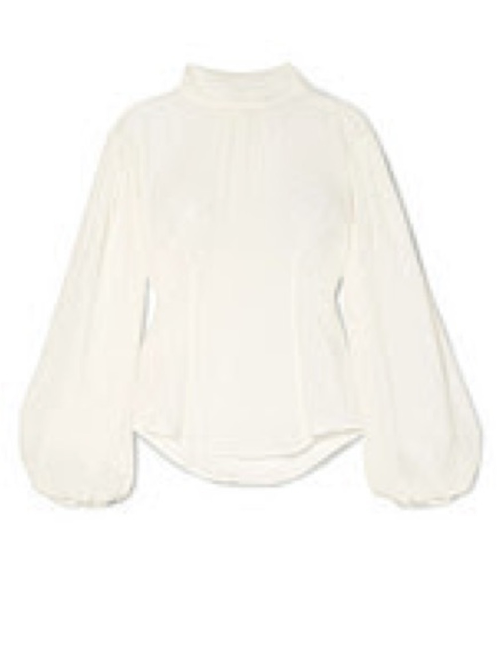 The Range High Neck Crinkled-Voile Bishop Sleeve Blouse